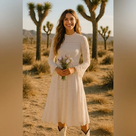 Boho Lace Dress - Bridal - Picture 9 of 9